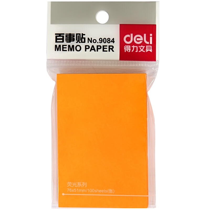 得力（deli） 9084 熒光紙百事貼/便條紙76×51mm 12本裝_http://bzsa.cn/img/images/C201902/1551161538730.jpg