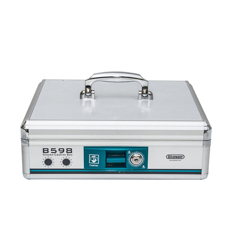 金隆興（Glosen） B598  鋁合金材質(zhì)收銀箱/手提金庫帶鎖（銀色） _http://bzsa.cn/img/images/C201902/1551260972453.jpg