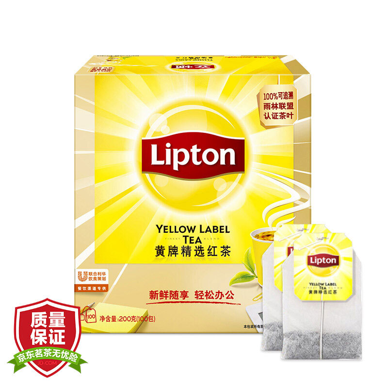 立頓（Lipton） 茶葉 100包200g 袋泡茶茶包 （黃牌精選紅茶）_http://bzsa.cn/img/images/C201902/1551337664589.jpg