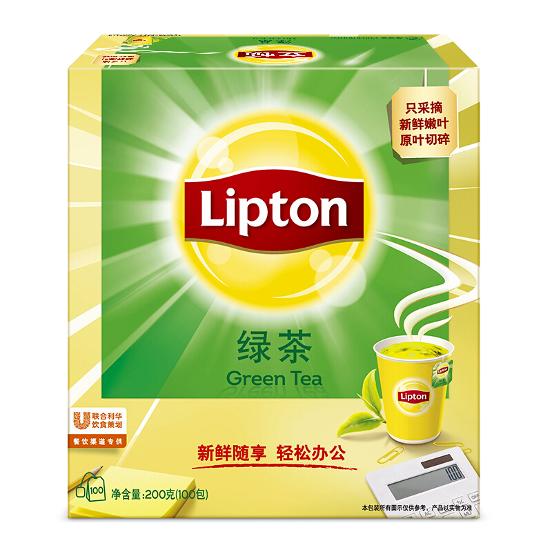 立頓（Lipton） 茶葉 100包200g 袋泡茶茶包(綠茶)_http://bzsa.cn/img/images/C201902/1551337854625.jpg