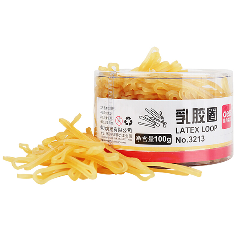 得力（deli） 3213 強(qiáng)韌性乳膠圈 橡皮筋 筒裝100g_http://bzsa.cn/img/images/C201903/1551687787331.jpg