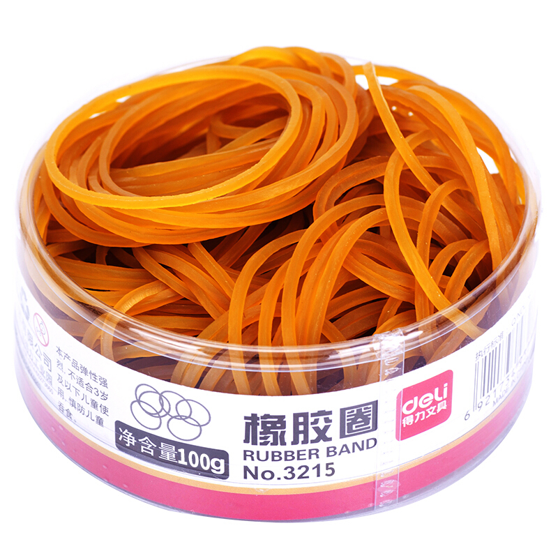 得力（deli） 3215 橡皮筋 乳膠圈  筒裝  100g_http://bzsa.cn/img/images/C201903/1551688338607.jpg