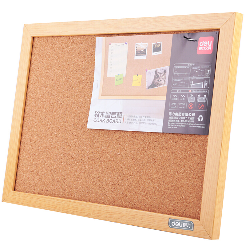 得力（deli） 8761 40*30cm軟木板/留言板/照片墻（木邊框、針插留言）_http://bzsa.cn/img/images/C201903/1551851658528.jpg