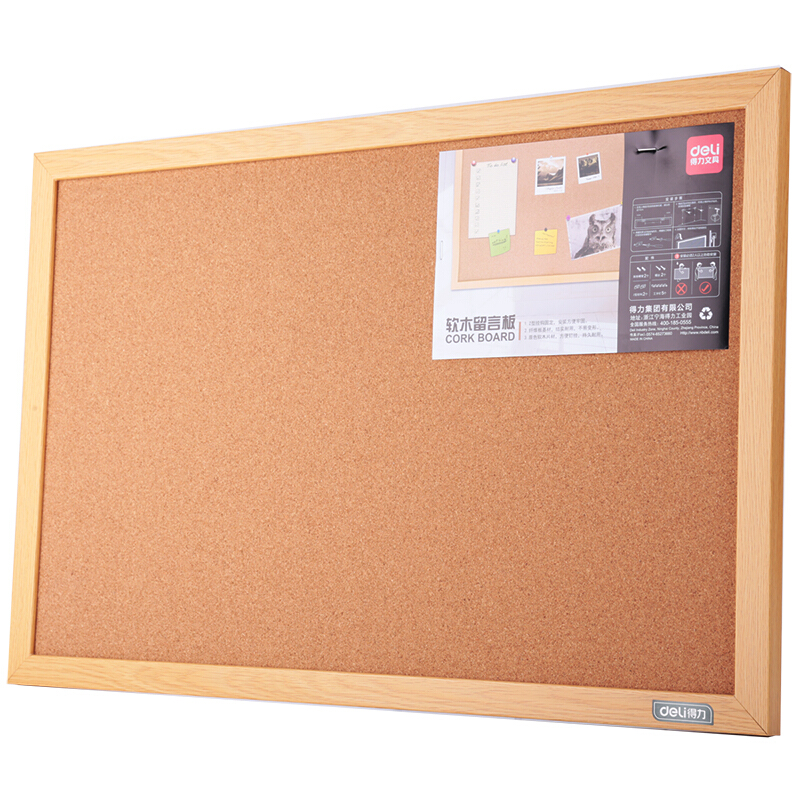 得力（deli） 8762 60*40cm軟木板/留言板/照片墻（木邊框、針插留言） _http://bzsa.cn/img/images/C201903/1551852148680.jpg