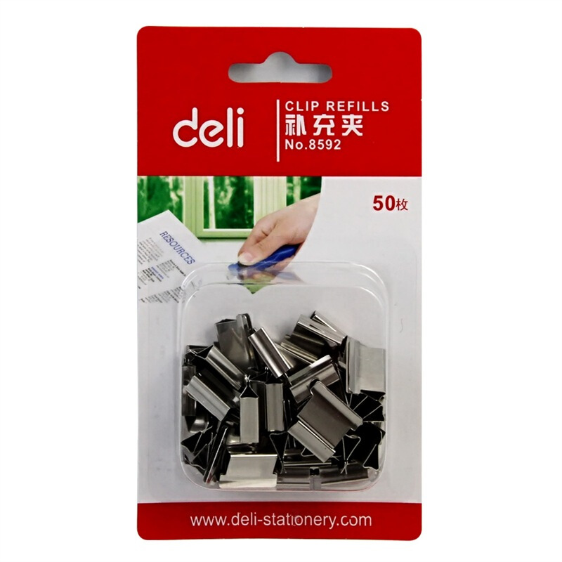 得力（deli） 8592 推夾器夾紙器 補(bǔ)充裝夾子 1卡裝 _http://bzsa.cn/img/images/C201903/1551859679961.jpg