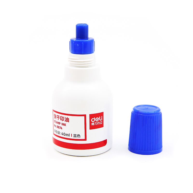 得力（deli） 9874  原子快干印油 印泥 40ml(藍(lán)色)_http://bzsa.cn/img/images/C201903/1552008156331.jpg