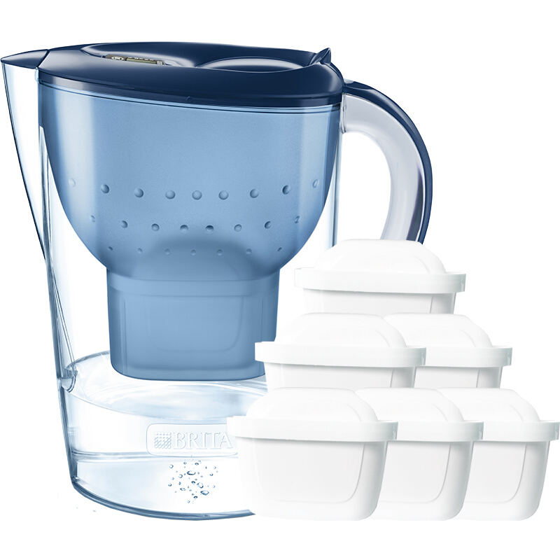 碧然德（BRITA）濾水壺 Marella藍色3.5L 1壺6芯_http://bzsa.cn/img/images/C201907/1562922637470.jpg
