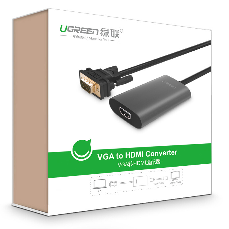 綠聯(lián)（UGREEN）VGA轉(zhuǎn)HDMI線轉(zhuǎn)換器帶音頻接口40264_http://bzsa.cn/img/images/C201909/1569316633028.jpg
