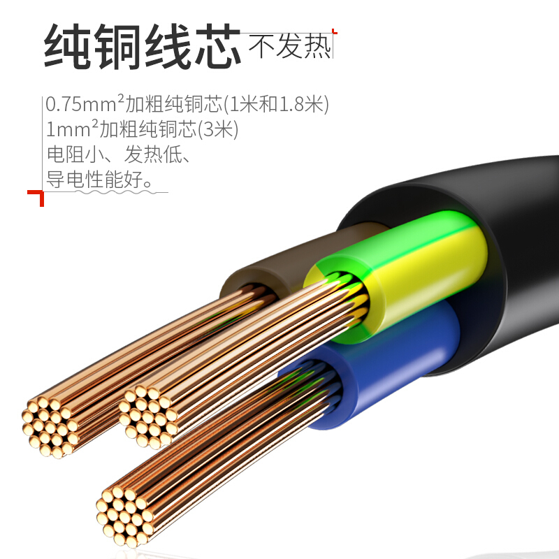 山澤（SANZHE）電腦主機國標(biāo)電源線 品字尾三孔電源連接線 適用電腦主機顯示器電飯煲 彎插頭0.5米WTDY05_http://bzsa.cn/img/images/C202007/1593594002488.jpg