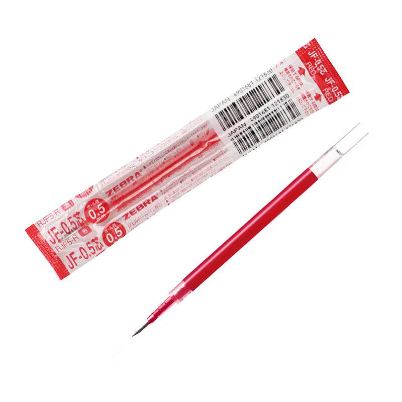 斑馬（ZEBRA）0.5mm按動(dòng)中性筆芯 RJF5-R/10支裝(紅色筆芯)_http://bzsa.cn/img/images/C202007/1594368054904.jpg