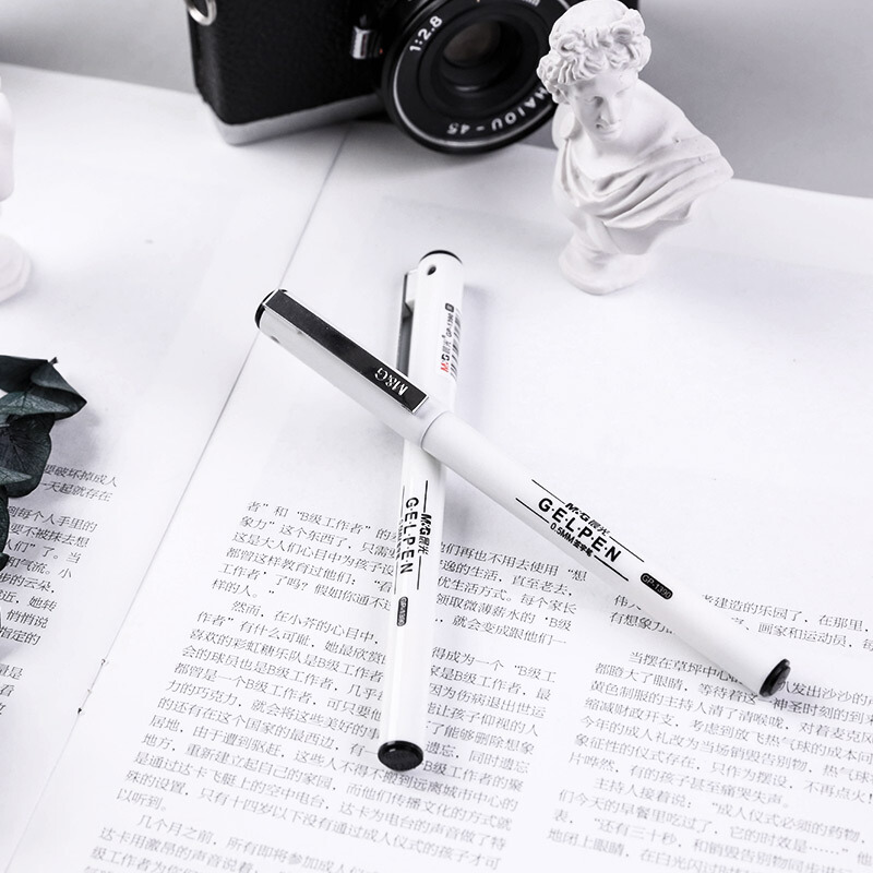 晨光（M&G） 0.5mm不銹鋼筆夾中性筆 簽字筆GP1390/12支裝 (黑色) _http://bzsa.cn/img/images/C202007/1594778341393.jpg