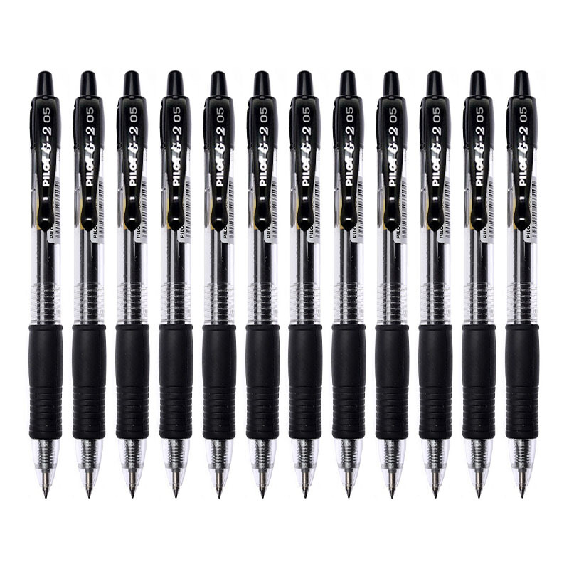百樂(lè)（PILOT）BL-G2-5-B 按動(dòng)中性筆啫喱筆 簽字筆0.5mm 12支/盒 (黑色) _http://bzsa.cn/img/images/C202007/1594869770825.jpg