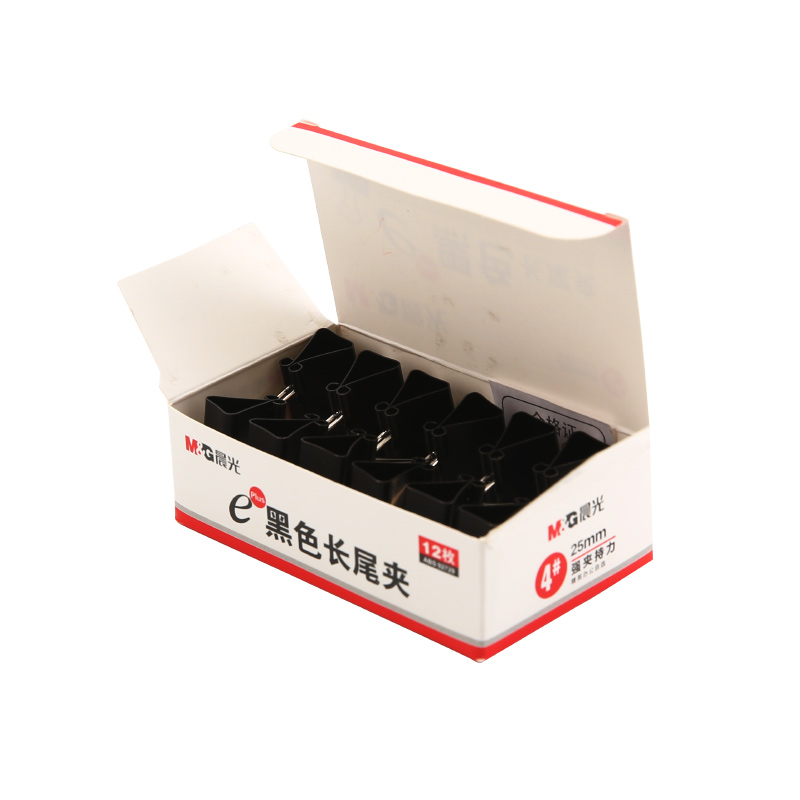 晨光（M&G） Eplus  長尾夾/長尾夾票夾 黑色(4#ABS92729/24mm 12枚/盒)_http://bzsa.cn/img/images/C202008/1596777688696.jpg