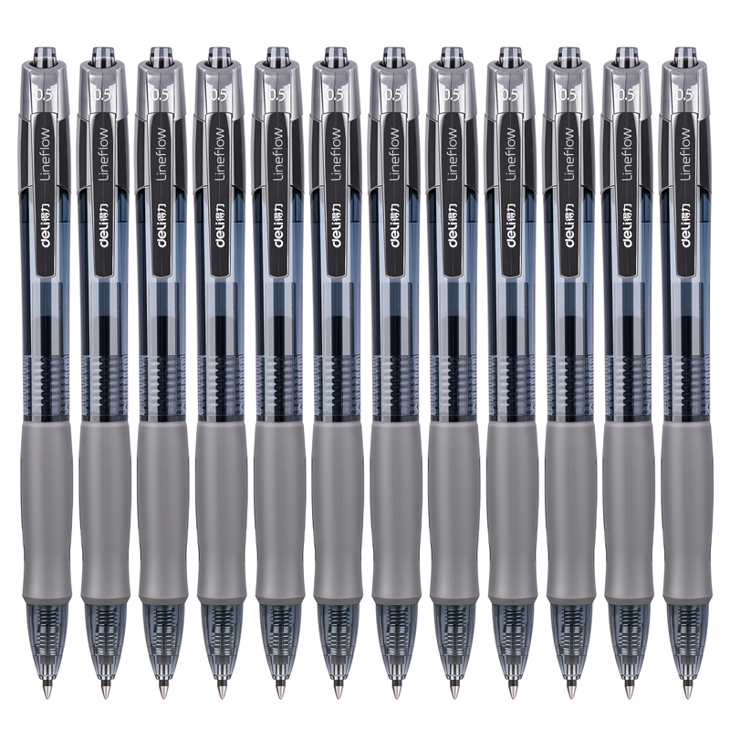 得力（deli）S08 按動子彈頭中性筆 黑色簽字筆 0.5mm 12支/盒_http://bzsa.cn/img/images/C202009/1599199480447.jpg