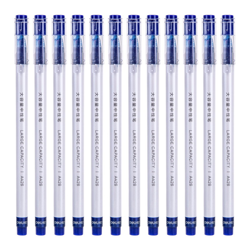得力（deli）A426 全針管中性筆 藍(lán)色簽字筆 0.5mm 12支/盒_http://bzsa.cn/img/images/C202009/1599208202030.jpg