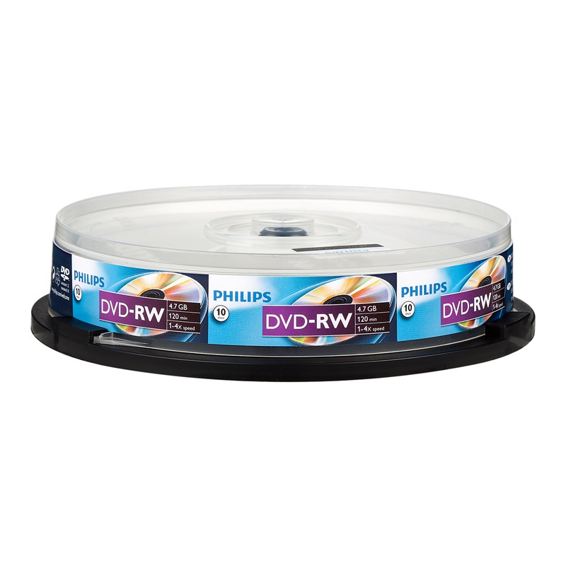 飛利浦（PHILIPS）PH DVD-RW 可擦寫空白刻錄光盤光碟 可重復(fù)刻錄 10片裝DVD刻錄盤
