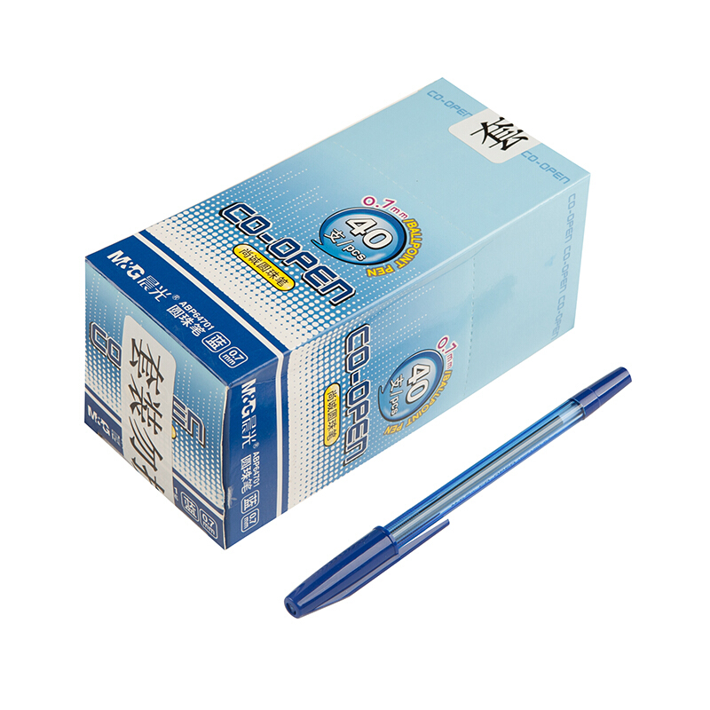 晨光（M&G） ABP64701 子彈頭圓珠筆 中油筆 原子筆0.7mm 40支/盒 (簡約藍(lán)色) _http://bzsa.cn/img/sp/101/586bc99c-dd6b-4a37-8643-95da146753d7.jpg