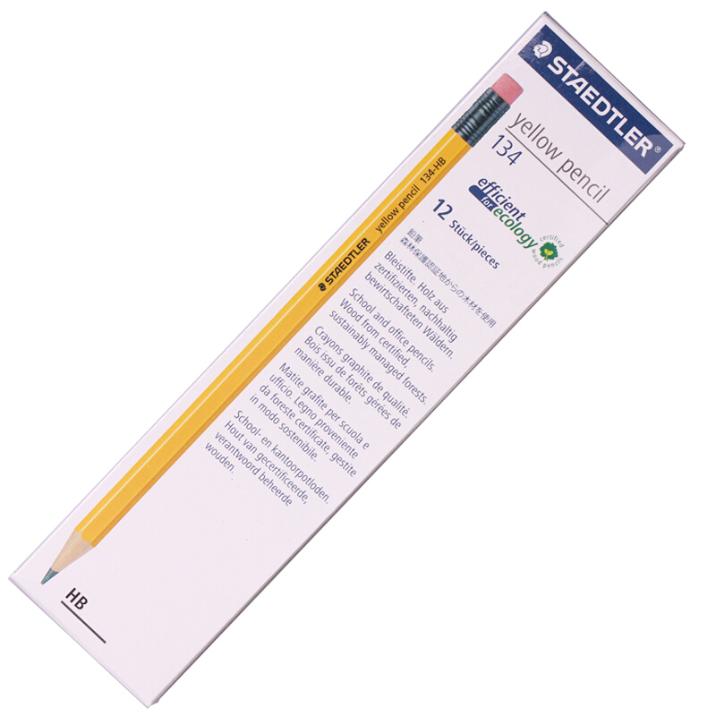 施德樓（Staedtler） 134 黃桿鉛筆 帶橡皮頭 12支裝（HB）_http://bzsa.cn/img/sp/102/d733e88a-3b20-45bc-9587-991389ff06b4.jpg
