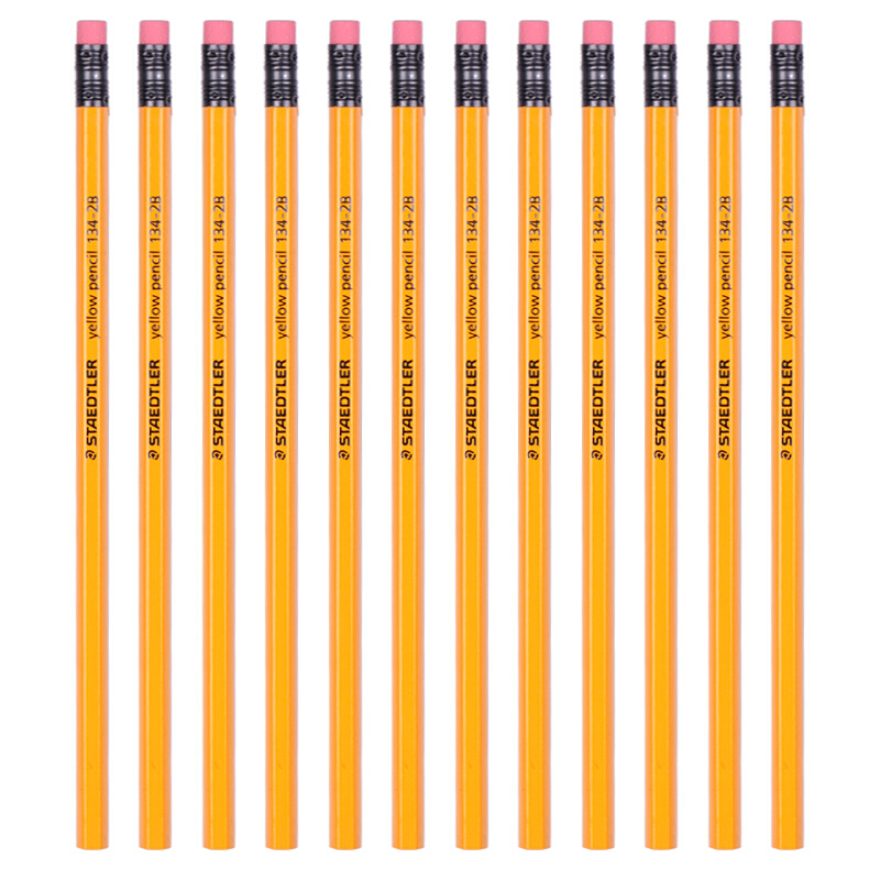 施德樓（Staedtler） 134 黃桿鉛筆 帶橡皮頭 12支裝（2B）_http://bzsa.cn/img/sp/102/e8de9419-32c0-4a74-87af-ca061e8d4b84.jpg