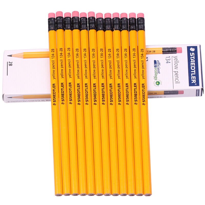 施德樓（Staedtler） 134 黃桿鉛筆 帶橡皮頭 12支裝（2B）_http://bzsa.cn/img/sp/102/f1e0ce4a-033a-4180-b136-b3ec9cb50c6d.jpg