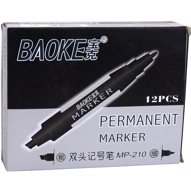 寶克（BAOKE） MP-210 油性大雙頭記號筆 12支/盒（黑色）_http://bzsa.cn/img/sp/104/5a006ec3-abb8-450b-a649-914f6fcd2828.jpg