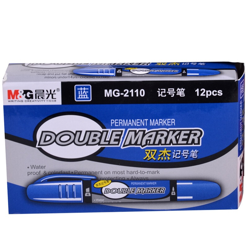 晨光（M&G） MG2110 大雙頭油性記號筆 12支/盒（藍色）_http://bzsa.cn/img/sp/104/80060bcf-be61-47f0-ac4a-59b997717d8a.jpg