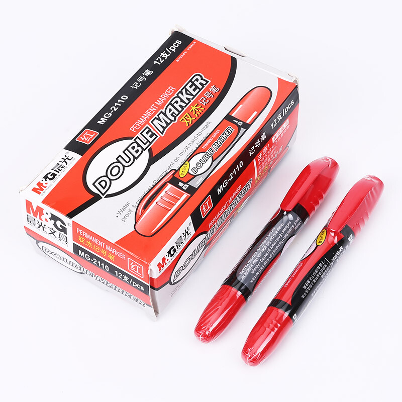 晨光（M&G） MG2110 大雙頭油性記號(hào)筆 12支/盒（紅色）_http://bzsa.cn/img/sp/104/9d750f95-f618-4a32-90cc-ab4bf46e1612.jpg