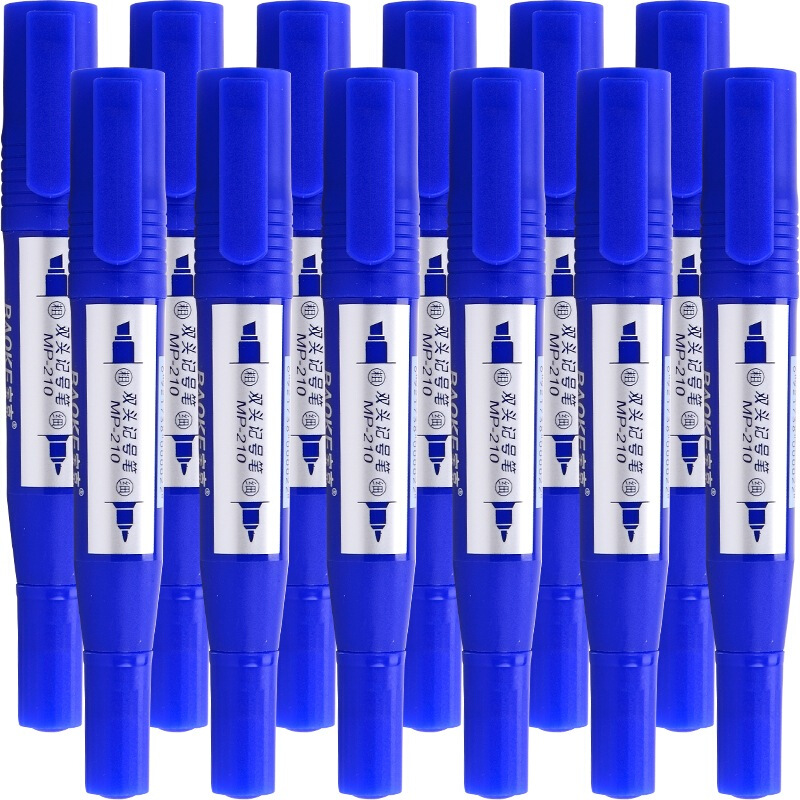 寶克（BAOKE） MP-210 油性大雙頭記號筆 12支/盒（藍(lán)色）