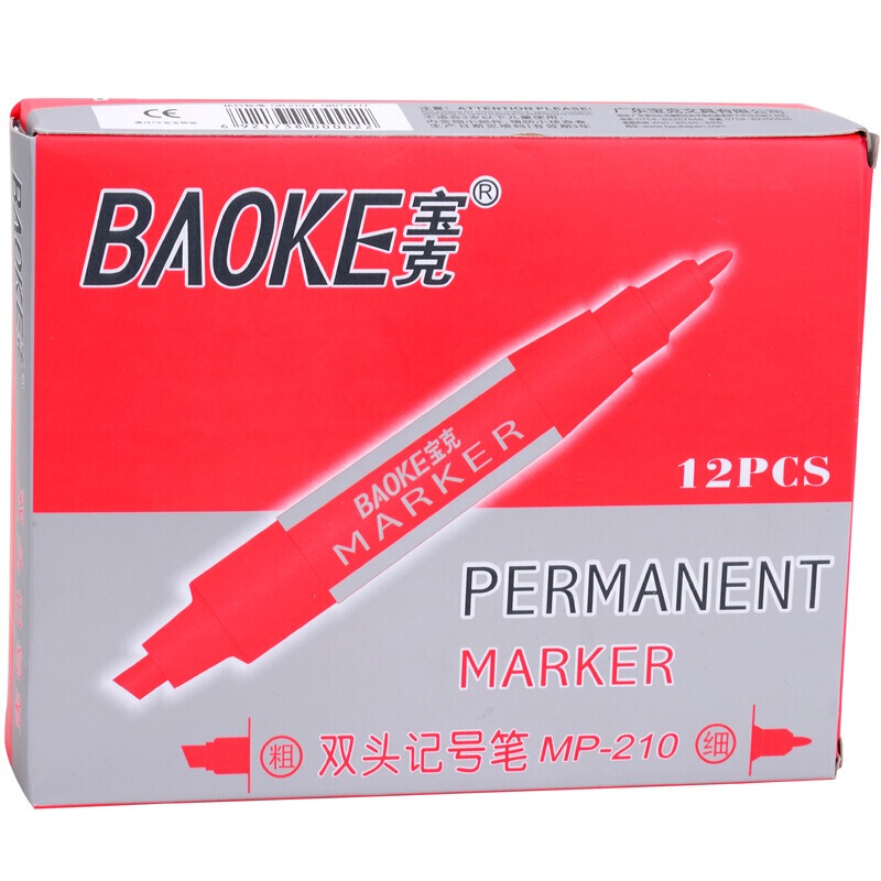 寶克（BAOKE） MP-210 油性大雙頭記號筆 12支/盒（紅色）_http://bzsa.cn/img/sp/104/ff05cf59-cc49-417c-8170-9b67ec9a46e9.jpg