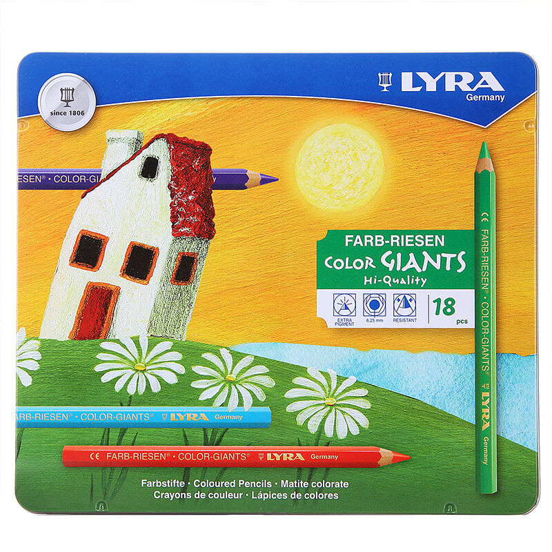 藝雅（LYRA） L3941181 兒童學(xué)生繪畫(huà)涂色 大粗桿彩色鉛筆 18色
