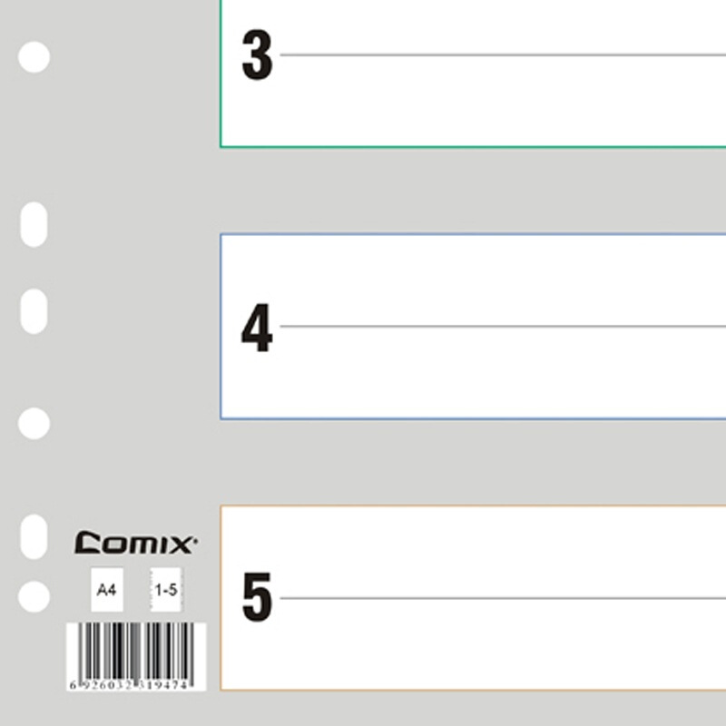 齊心（COMIX） IX901 易分類 五色索引紙 A4 11孔 PP_http://bzsa.cn/img/sp/137/017ec7db-adbd-4f7d-9ffb-473adc9ecf62.jpg