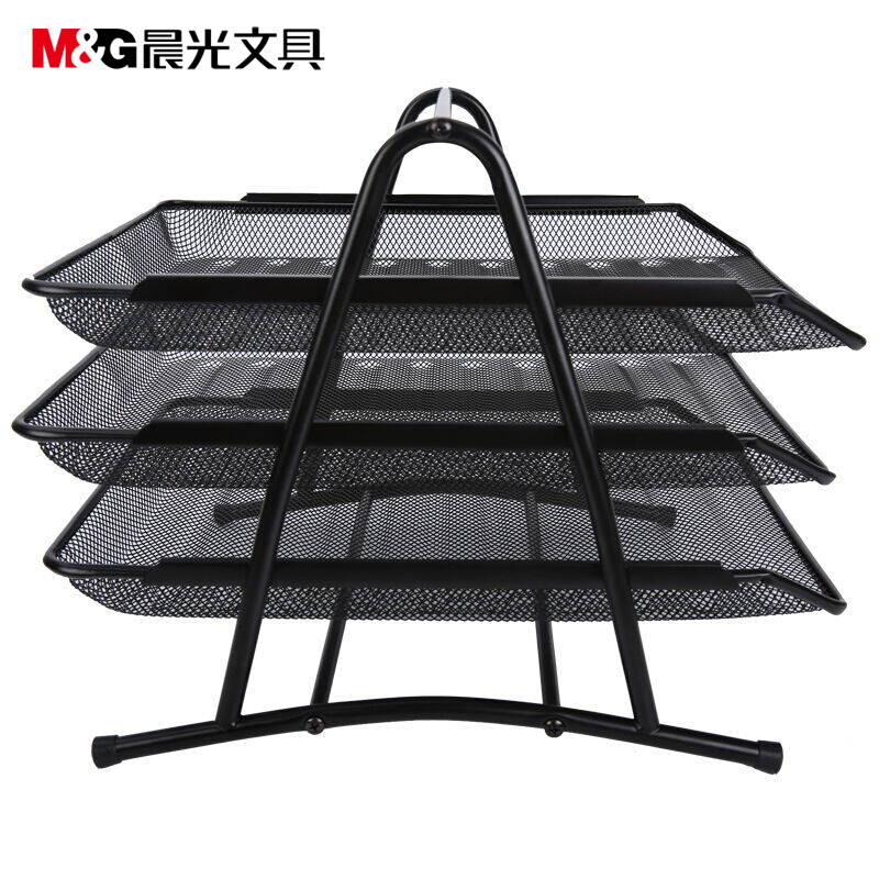 晨光（M&G） ADM94754 三層金屬網(wǎng)格文件盤文件架文件座 黑色_http://bzsa.cn/img/sp/146/44751075-9e91-4e60-859f-6bfe090c1760.jpg