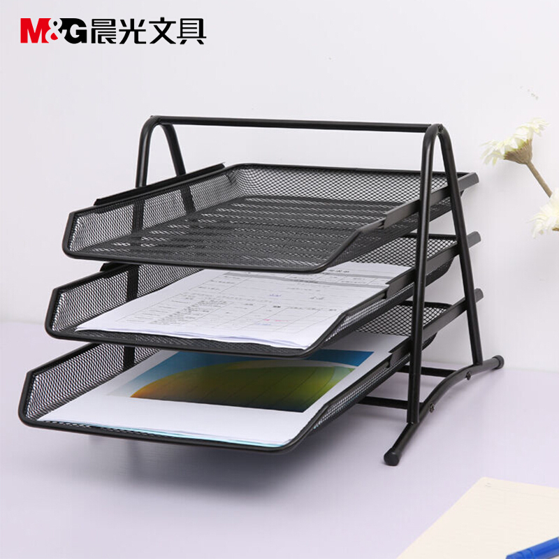 晨光（M&G） ADM94754 三層金屬網(wǎng)格文件盤文件架文件座 黑色_http://bzsa.cn/img/sp/146/cb04e946-ebd4-41a1-9208-c513e8367564.jpg