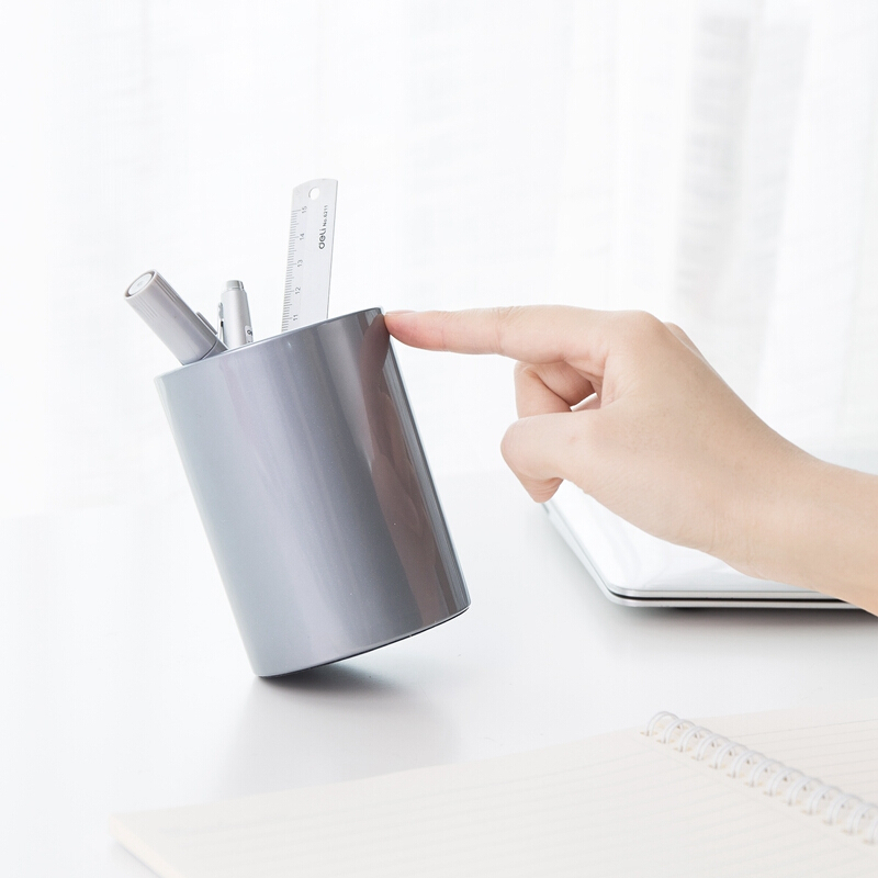 得力（deli） 907 塑料簡(jiǎn)約時(shí)尚圓形筆筒 顏色隨機(jī)（灰色）_http://bzsa.cn/img/sp/157/5248fd93-7a1d-457e-890d-7467dfe0c8e8.jpg