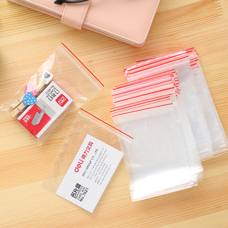 得力（deli） 3024 自封袋(透明)-5號(hào)(100個(gè)/包)150ｘ100mm0.04mm_http://bzsa.cn/img/sp/206/80d8bae9-de14-404d-a7b3-387495d63b6c.jpg