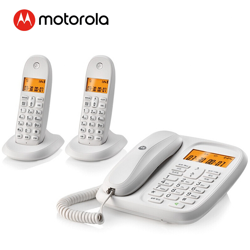 摩托羅拉（Motorola） CL102C 數(shù)字無繩電話機(jī)座機(jī)子母機(jī)中文顯示免提套裝辦公家用一拖二固定無線座機(jī)（白色）_http://bzsa.cn/img/sp/2147/8f5bc95e-b253-4f36-b01f-bd13c661789e.jpg