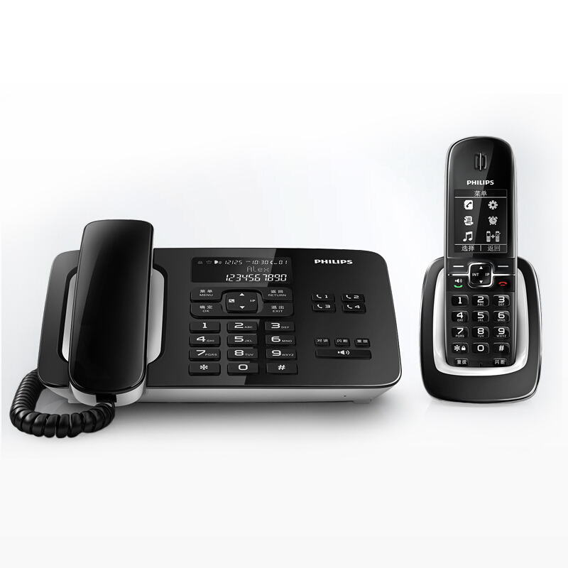 飛利浦（PHILIPS） DCTG492 語音報(bào)號黑名單中文數(shù)字子母機(jī)一拖一家用辦公會議坐固定固話無線電話機(jī)座機(jī)無繩電話機(jī)（黑色）_http://bzsa.cn/img/sp/2147/ee73f0ac-a100-4491-9572-5a03bc005f23.jpg