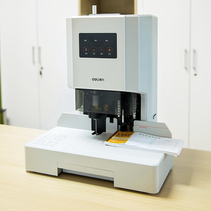 得力（deli） 14608 自動財務憑證裝訂機 電動檔案文件打孔機 可裝訂35mm_http://bzsa.cn/img/sp/253/82501f16-b690-4122-ad07-d15eac1b2e56.jpg