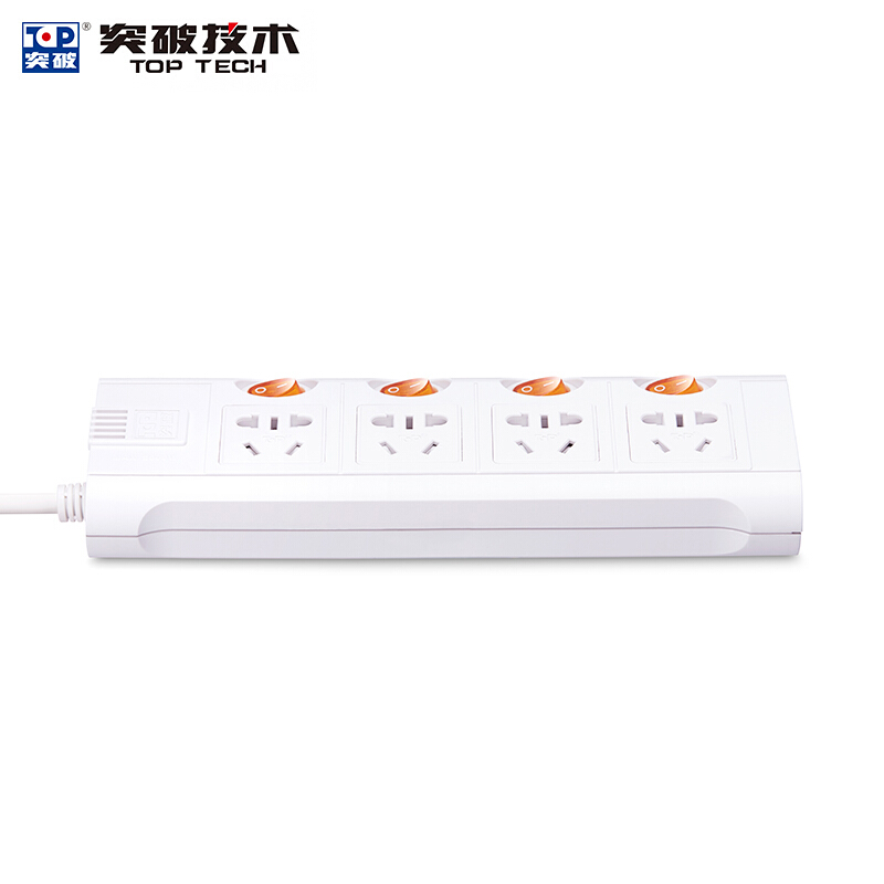 突破（TOP） TZ-D4K4 新國標(biāo)帶兒童保護(hù)門插座接線板智能過載自動斷電分控獨(dú)立開關(guān)4孔3米 3米線長_http://bzsa.cn/img/sp/2541/e195df59-e323-4489-9b85-26708511859f.jpg