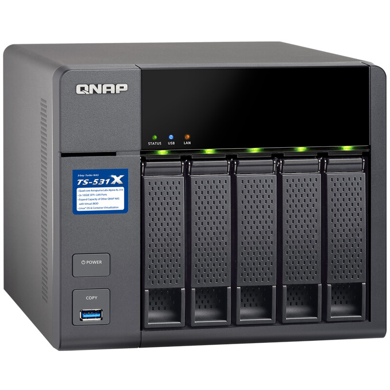 威聯(lián)通（QNAP） TS-531X-2G 高效能四核處理器,內(nèi)建雙10GbE SFP+ 網(wǎng)絡端口 五盤位NAS網(wǎng)絡存儲器（無內(nèi)置硬盤）_http://bzsa.cn/img/sp/275/b4f01938-a090-41f1-87f5-154f7d617596.jpg