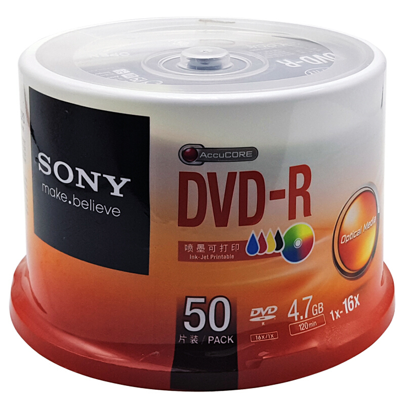 索尼（SONY） DVD-R 光盤(pán)/刻錄盤(pán) 16速4.7G（50片桶裝）