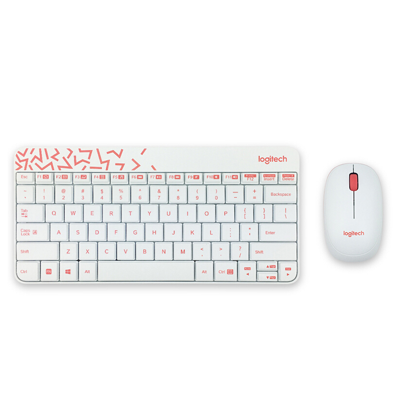 羅技（Logitech） MK245 Nano 無(wú)線鍵鼠套裝 小鍵盤(pán) (白粉) 
