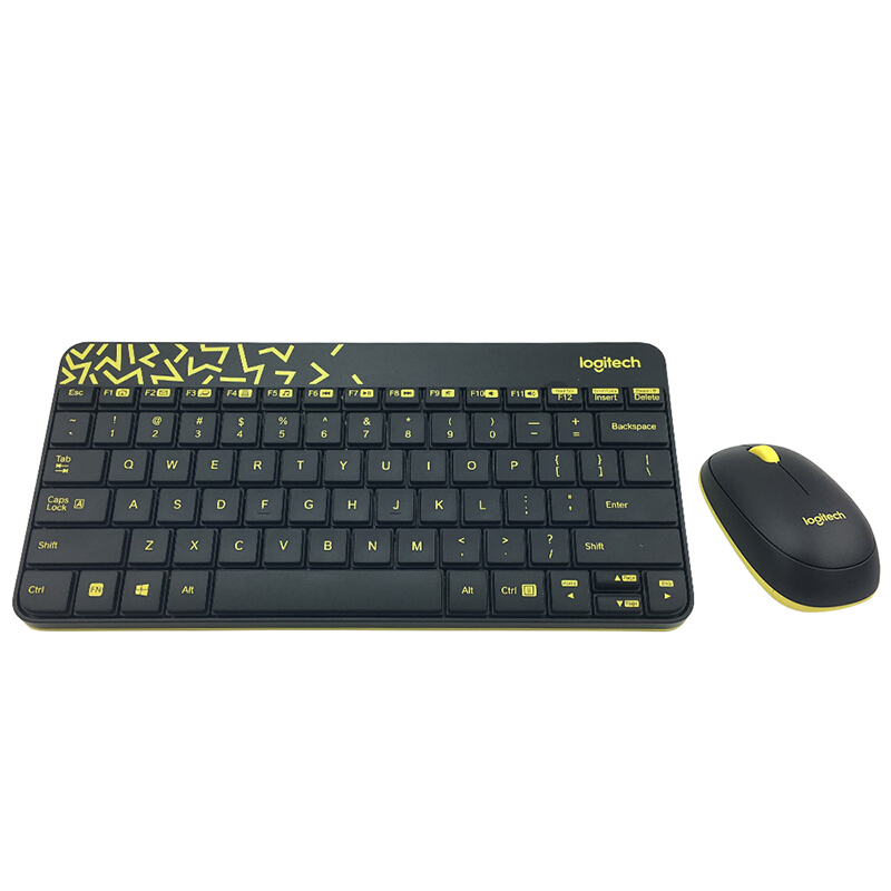 羅技（Logitech） MK245 Nano 無(wú)線鍵鼠套裝 小鍵盤(pán) (黑黃) 