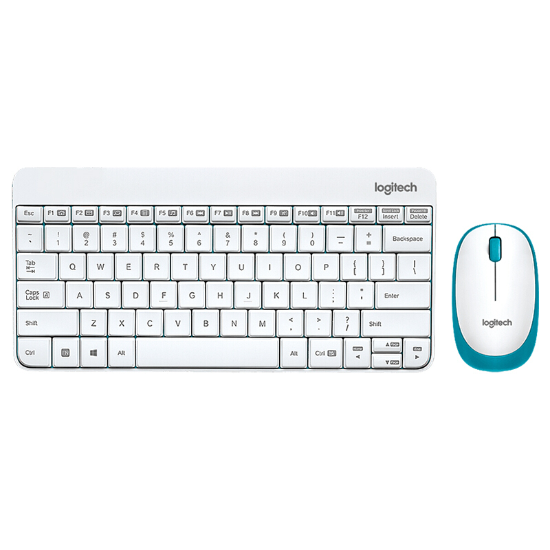 羅技（Logitech） MK245 Nano 無(wú)線鍵鼠套裝 小鍵盤(pán) (白藍(lán)) 