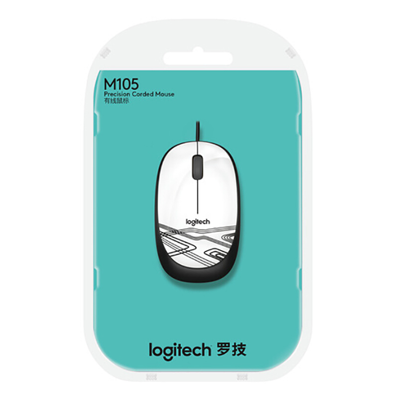 羅技（Logitech） M105 時尚多彩鼠標 左右手通用 (清新白) _http://bzsa.cn/img/sp/284/9ccbca07-989d-49d4-8418-5f23012154df.jpg