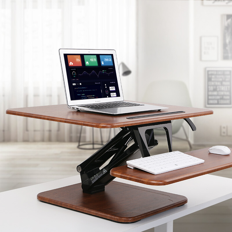 樂(lè)歌（Loctek） M3M 站立式辦公升降臺(tái)/升降桌 折疊移動(dòng)筆記本工作臺(tái) (胡桃木色) _http://bzsa.cn/img/sp/296/34086747-cc34-49de-ba56-20db1216da2b.jpg