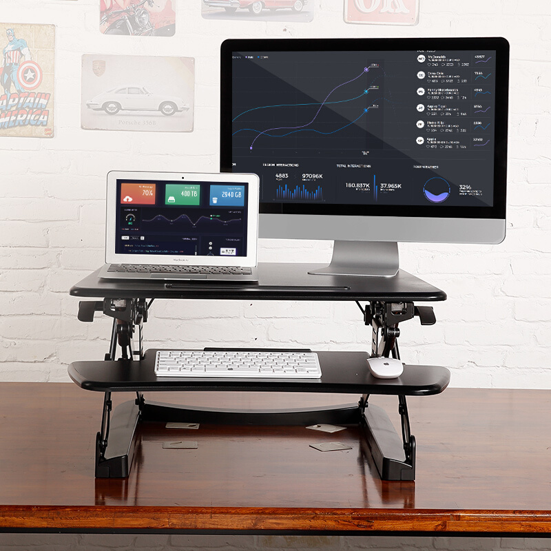 樂(lè)歌（Loctek） M1S 站立辦公升降臺(tái) 筆記本顯示器可折疊升降電腦桌 (黑色) _http://bzsa.cn/img/sp/296/49a12733-2bed-4248-b5b4-1c501b03330f.jpg