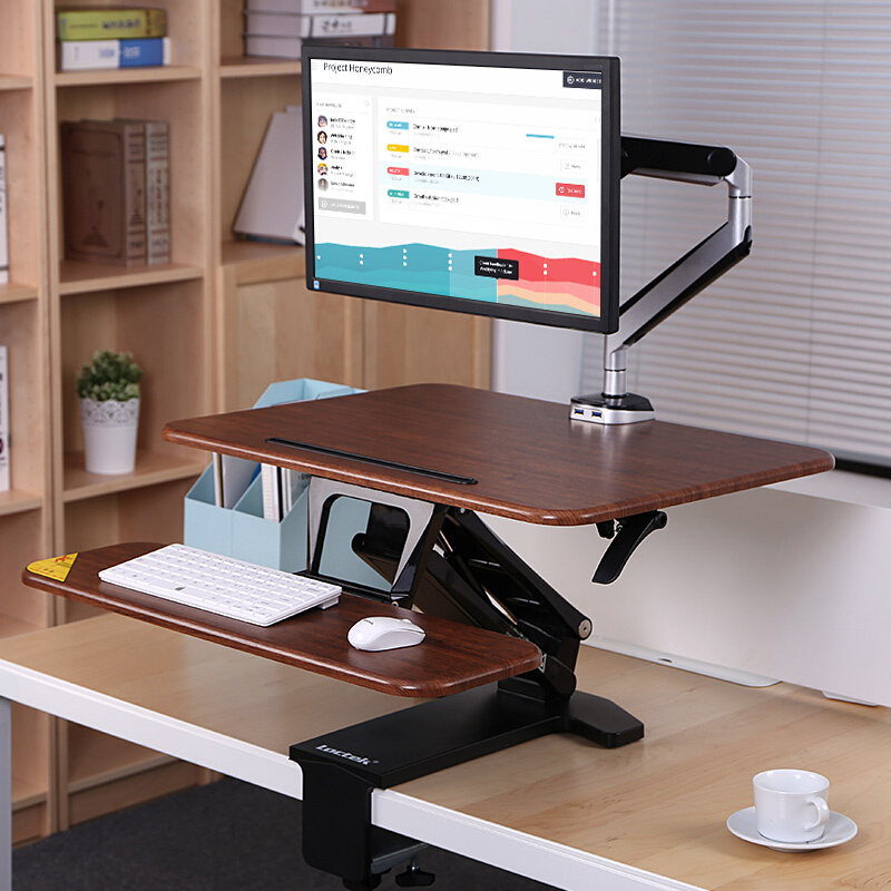 樂歌（Loctek） H3S 站立辦公升降臺(tái) 筆記本顯示器可折疊升降電腦桌 (小號(hào)胡桃木色) _http://bzsa.cn/img/sp/296/c2bd3fce-addb-443e-95d3-d9c1c966d79a.jpg