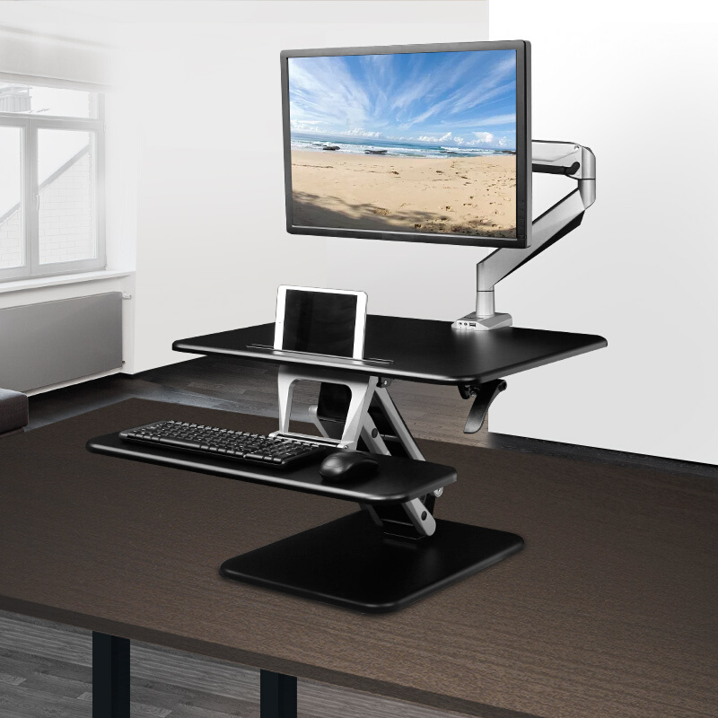 樂歌（Loctek） M3M 站立式辦公升降臺(tái)/升降桌 折疊移動(dòng)筆記本工作臺(tái) (黑色) _http://bzsa.cn/img/sp/296/cef840f7-5248-4250-b84e-82a646c24886.jpg