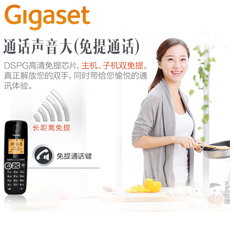 集怡嘉（Gigaset） DL310 原西門(mén)子品牌電話(huà)機(jī) 數(shù)字無(wú)繩電話(huà)家用子母機(jī)中文來(lái)電顯示一拖一辦公固定無(wú)線(xiàn)電話(huà)座機(jī)（白色）_http://bzsa.cn/img/sp/329/15e4dd1e-c369-4d91-9e79-e838dd921dbf.jpg